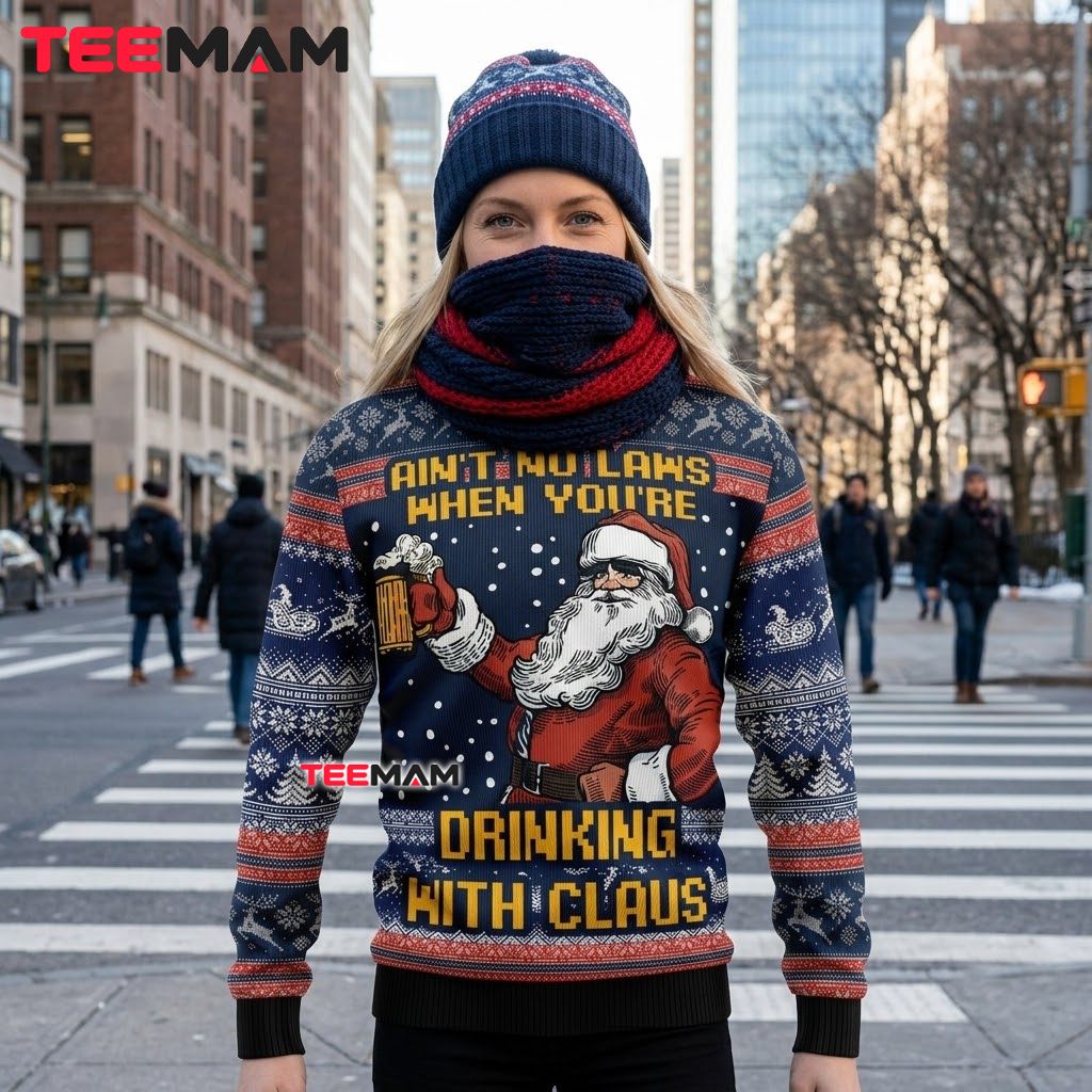 Santa Ugly Christmas Sweater Aint No Laws Back Santa Ugly Christmas Sweater Aint No Laws Back