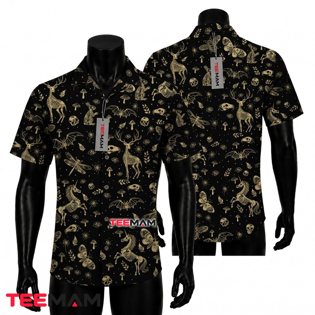 Spooky Animal Skeleton Hawaiian Shirt