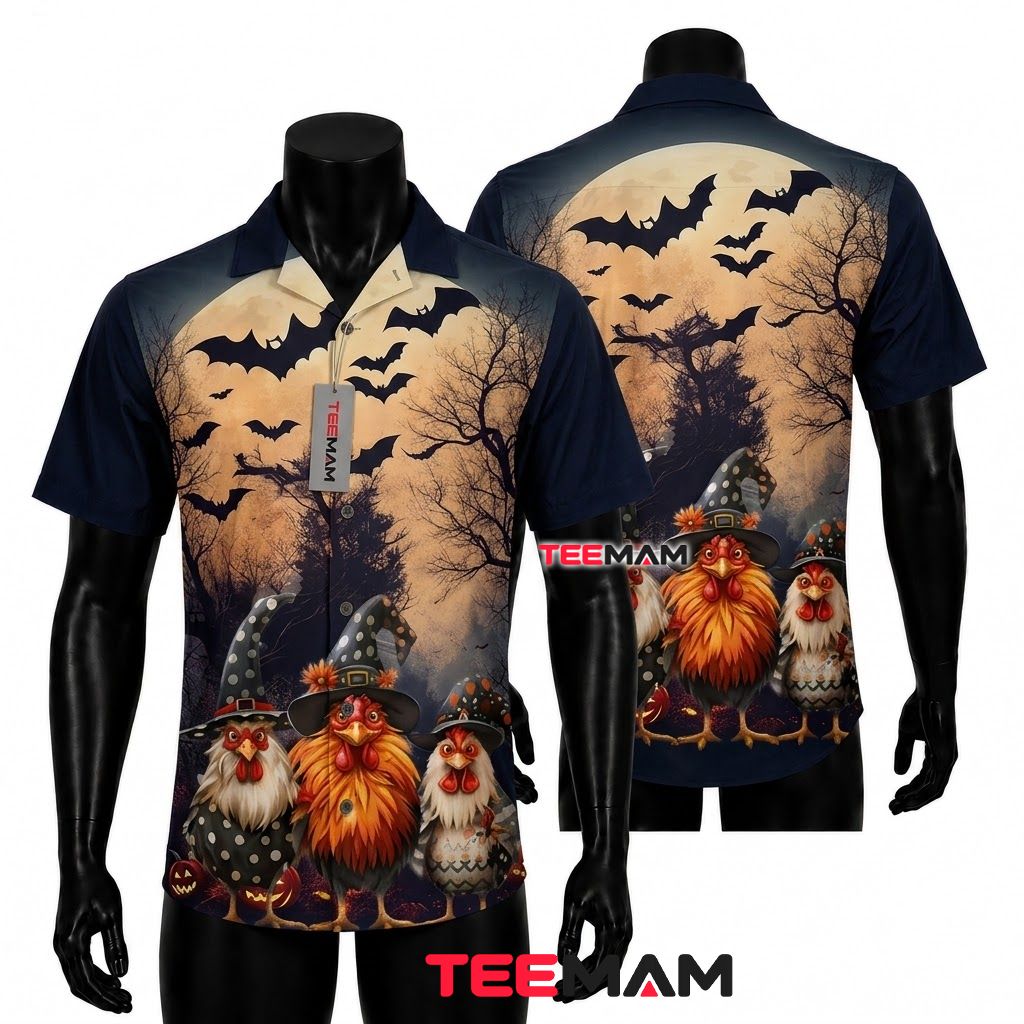 Spooky Chicken Halloween Hawaiian Shirt