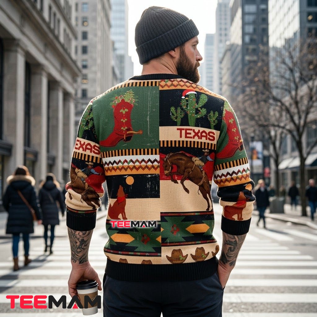Texas Ugly Christmas Sweater Cactus Cowboy Boot Version 3 Texas Ugly Christmas Sweater Cactus Cowboy Boot Version 3