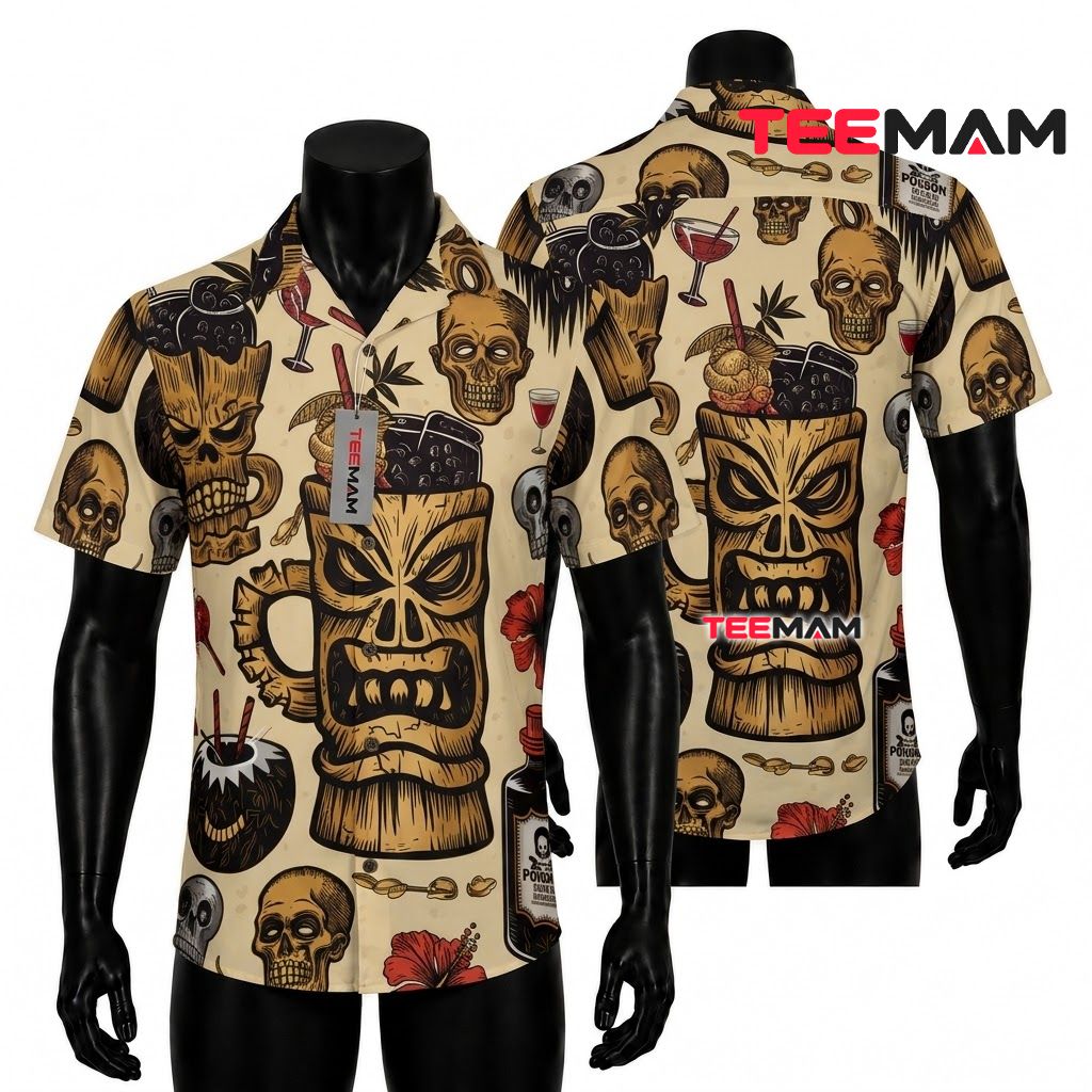 Tiki Skull Halloween Hawaiian Shirt