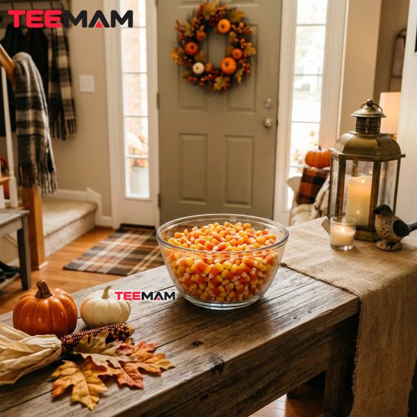 Candy Corn for Halloween in Cozy American Home
