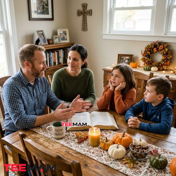 Halloween Meaning in Bible: What Does the Bible Say? 11 Christian Family Discussing Halloween Meaning in Bible