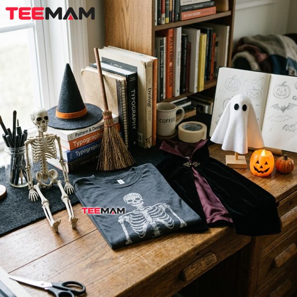 Classic Halloween Icons In Modern Apparel Design