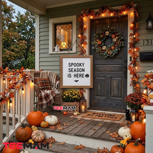 Halloween Quote On Front Door Letterboard