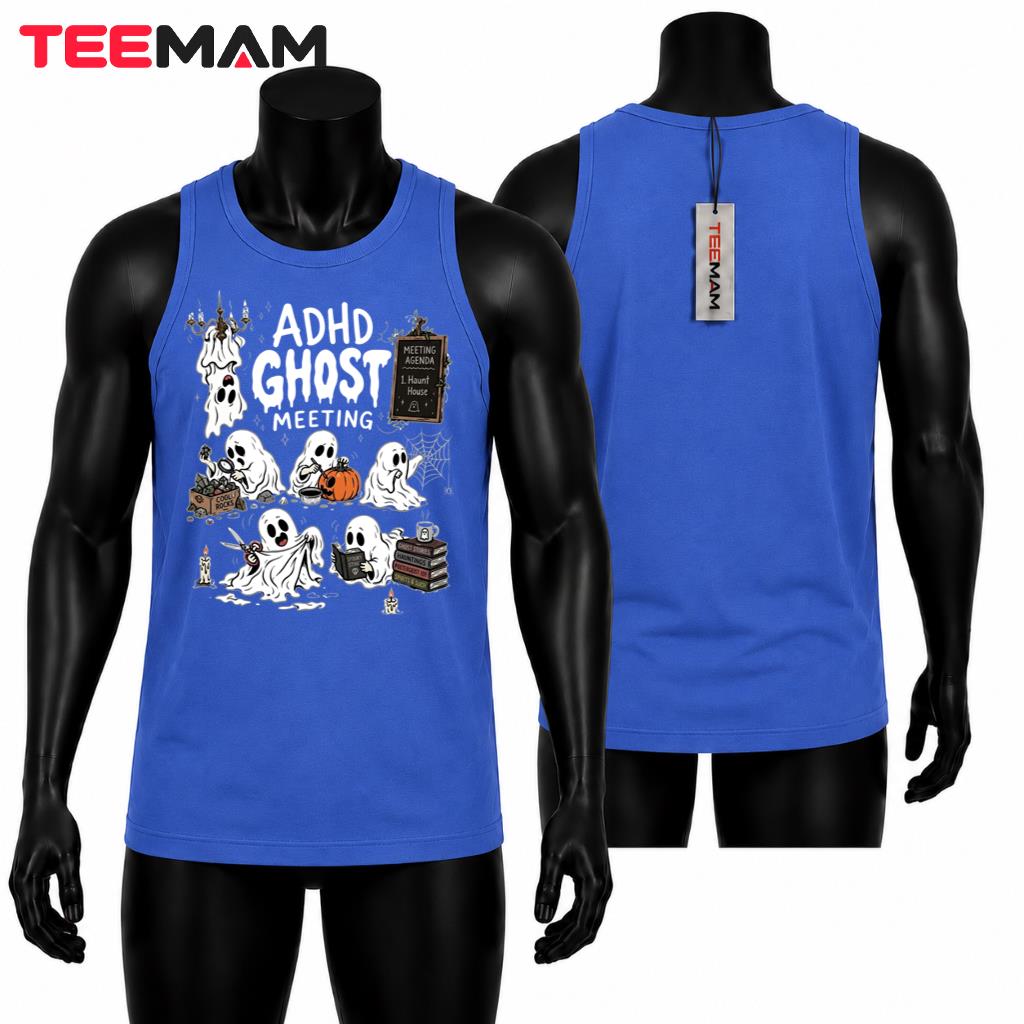 ADHD Ghost Meeting Funny Halloween Group Tank Top ADHD Ghost Meeting Funny Halloween Group Tank Top
