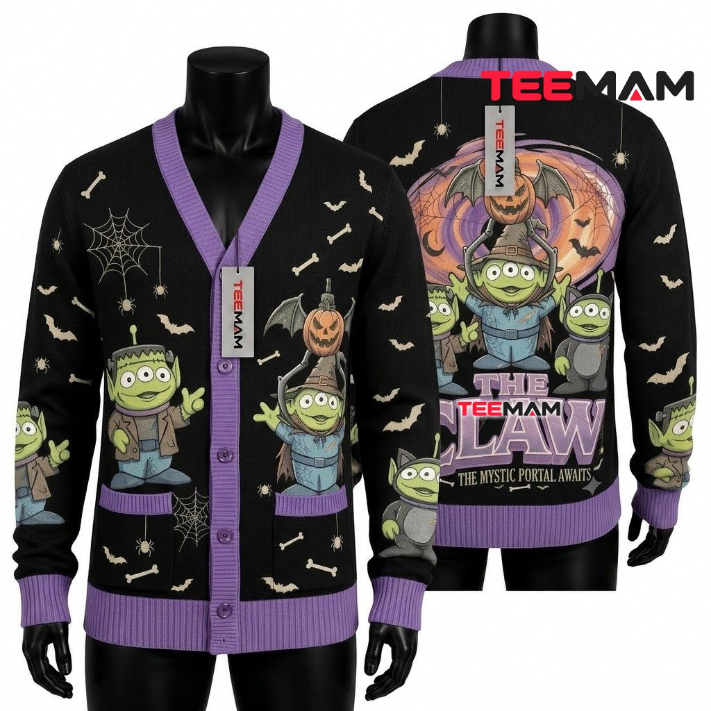 Alien Halloween Cardigan The Claw Pumpkin 1