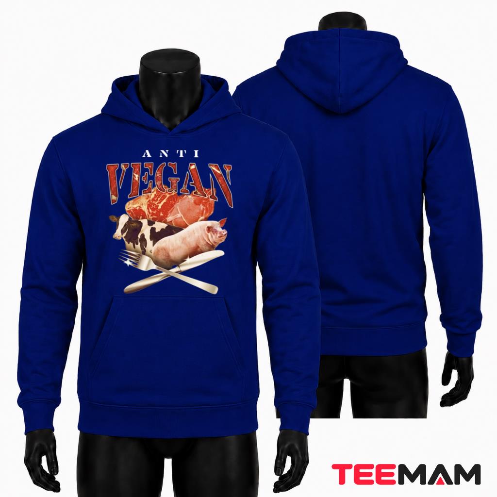 Anti Vegan Meat Lover Cow Pig Funny Carnivore Graphic Hoodie Anti Vegan Meat Lover Cow Pig Funny Carnivore Graphic Hoodie