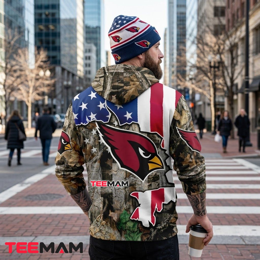 Arizona Cardinals 3D Hoodie Realtree Camo American Flag Split Design Version 3 Arizona Cardinals 3D Hoodie Realtree Camo American Flag Split Design Version 3