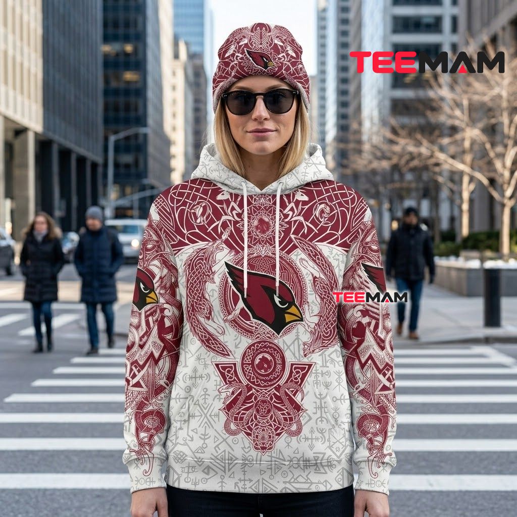 Arizona Cardinals 3D Hoodie Viking Norse Tattoo Runes Pattern Back Arizona Cardinals 3D Hoodie Viking Norse Tattoo Runes Pattern Back