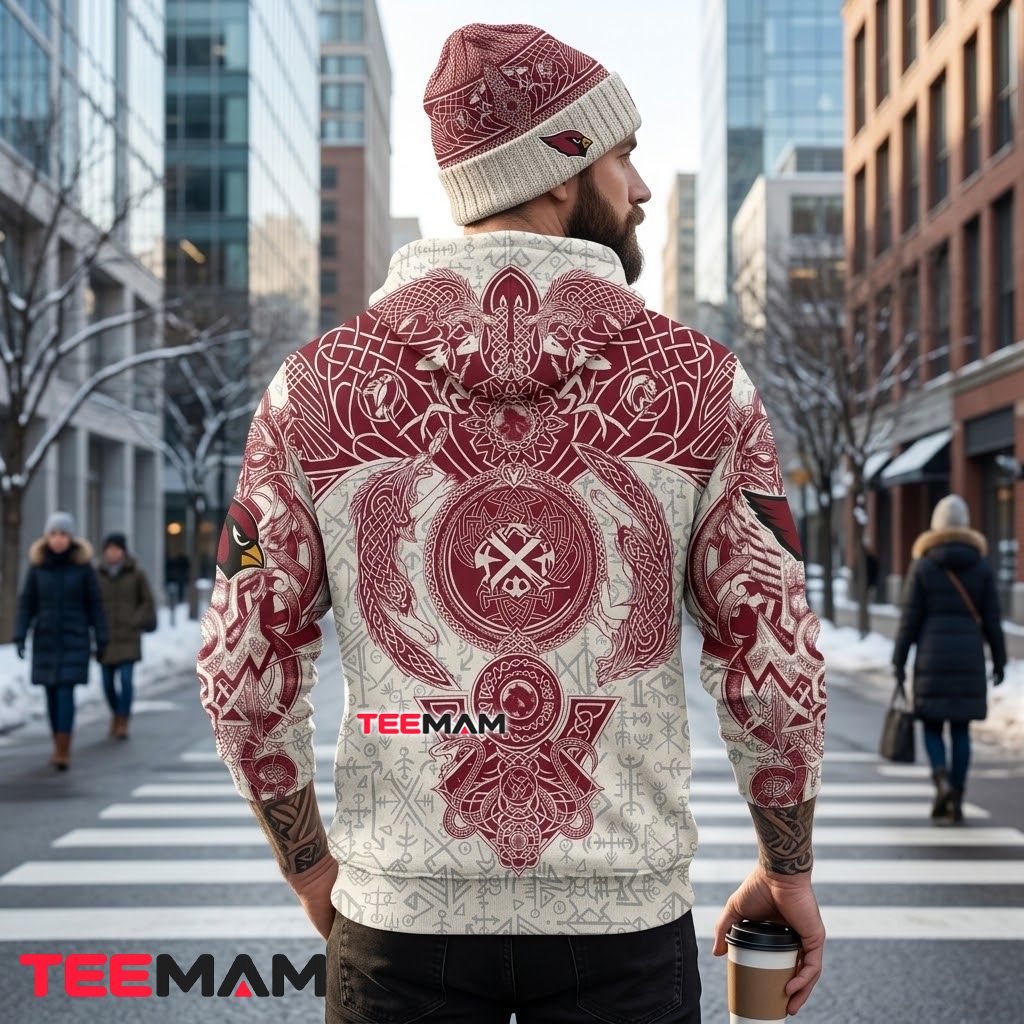 Arizona Cardinals 3D Hoodie Viking Norse Tattoo Runes Pattern Version 3 Arizona Cardinals 3D Hoodie Viking Norse Tattoo Runes Pattern Version 3