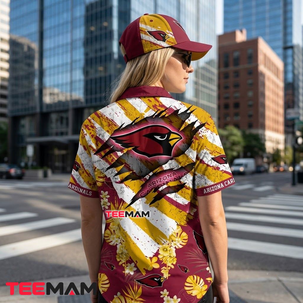Arizona Cardinals Aloha Shirt American Flag Version 3 Arizona Cardinals Aloha Shirt American Flag Version 3