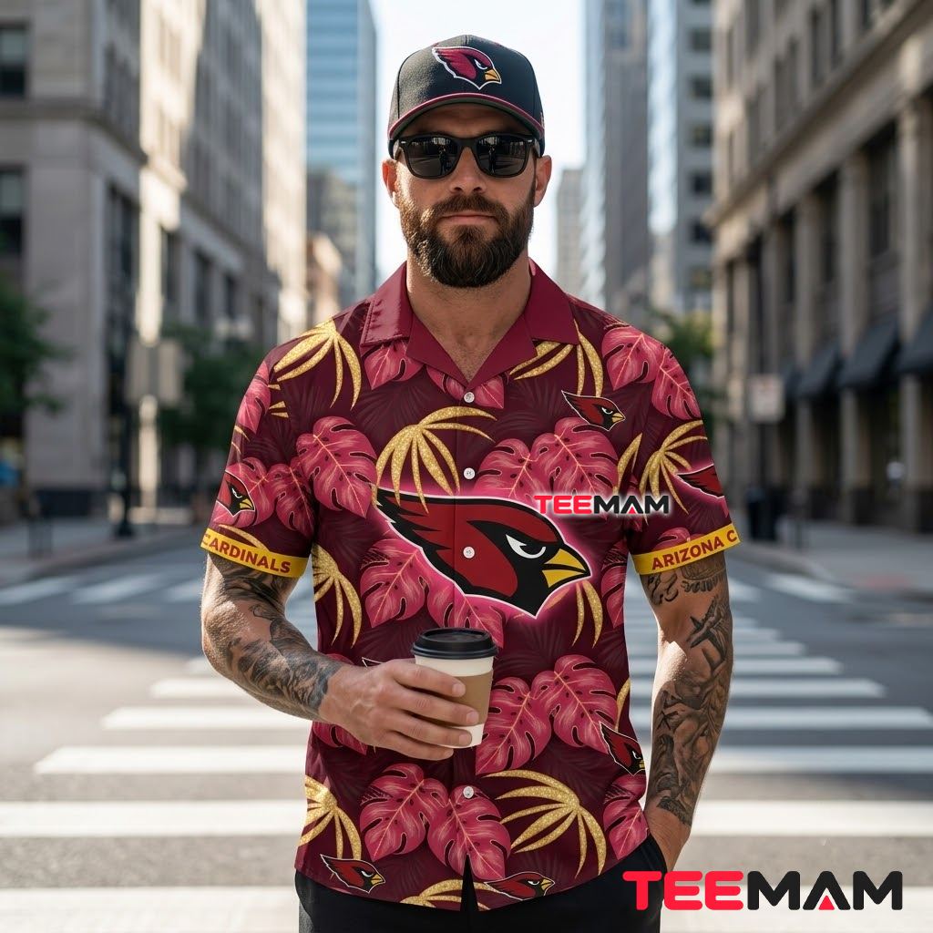 Arizona Cardinals Aloha Shirt Monstera Tropical Back Arizona Cardinals Aloha Shirt Monstera Tropical Back