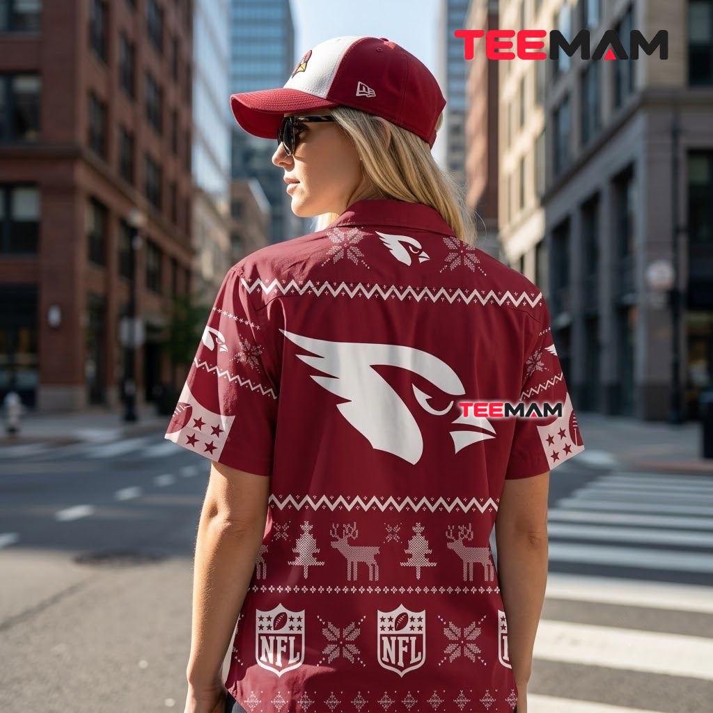 Arizona Cardinals Button Up Shirt Ugly Christmas Version 3 Arizona Cardinals Button Up Shirt Ugly Christmas Version 3