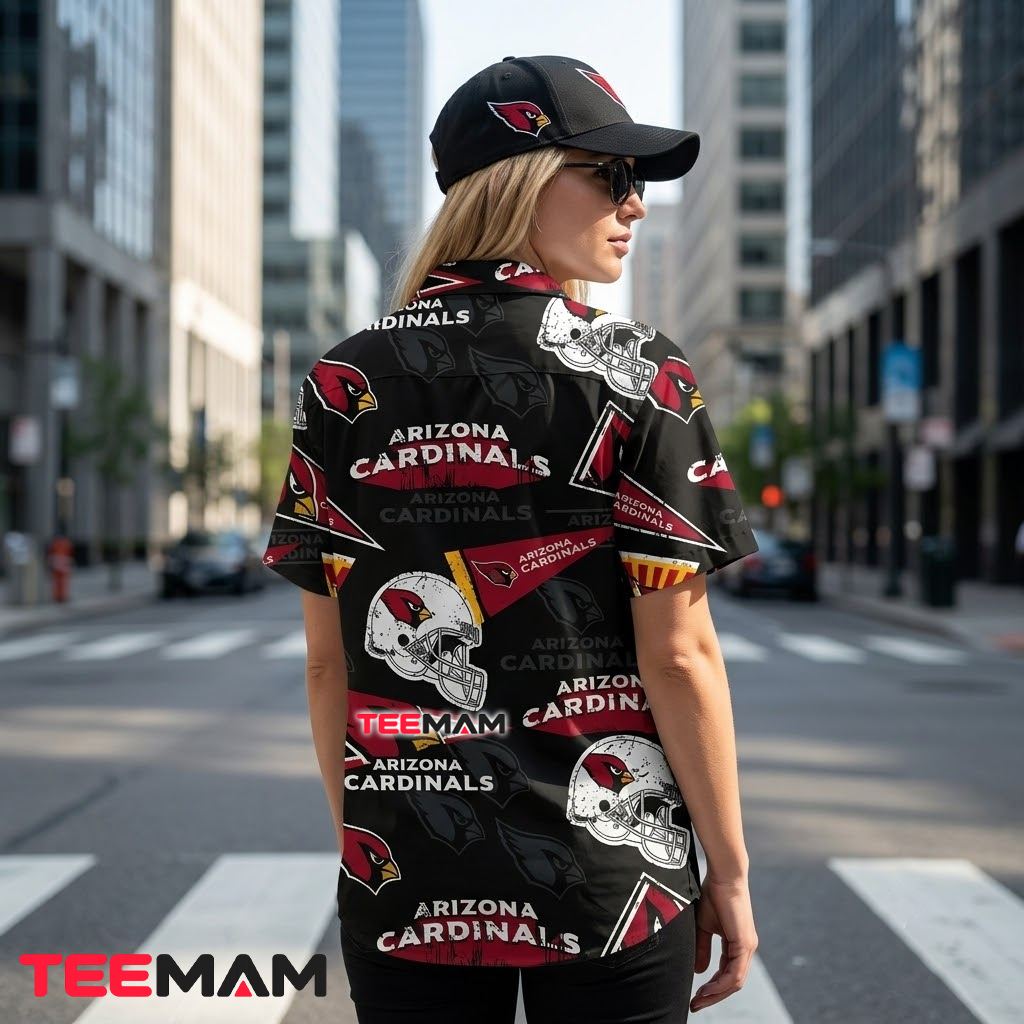 Arizona Cardinals Hawaiian Shirt Helmet Pennant Version 3 Arizona Cardinals Hawaiian Shirt Helmet Pennant Version 3