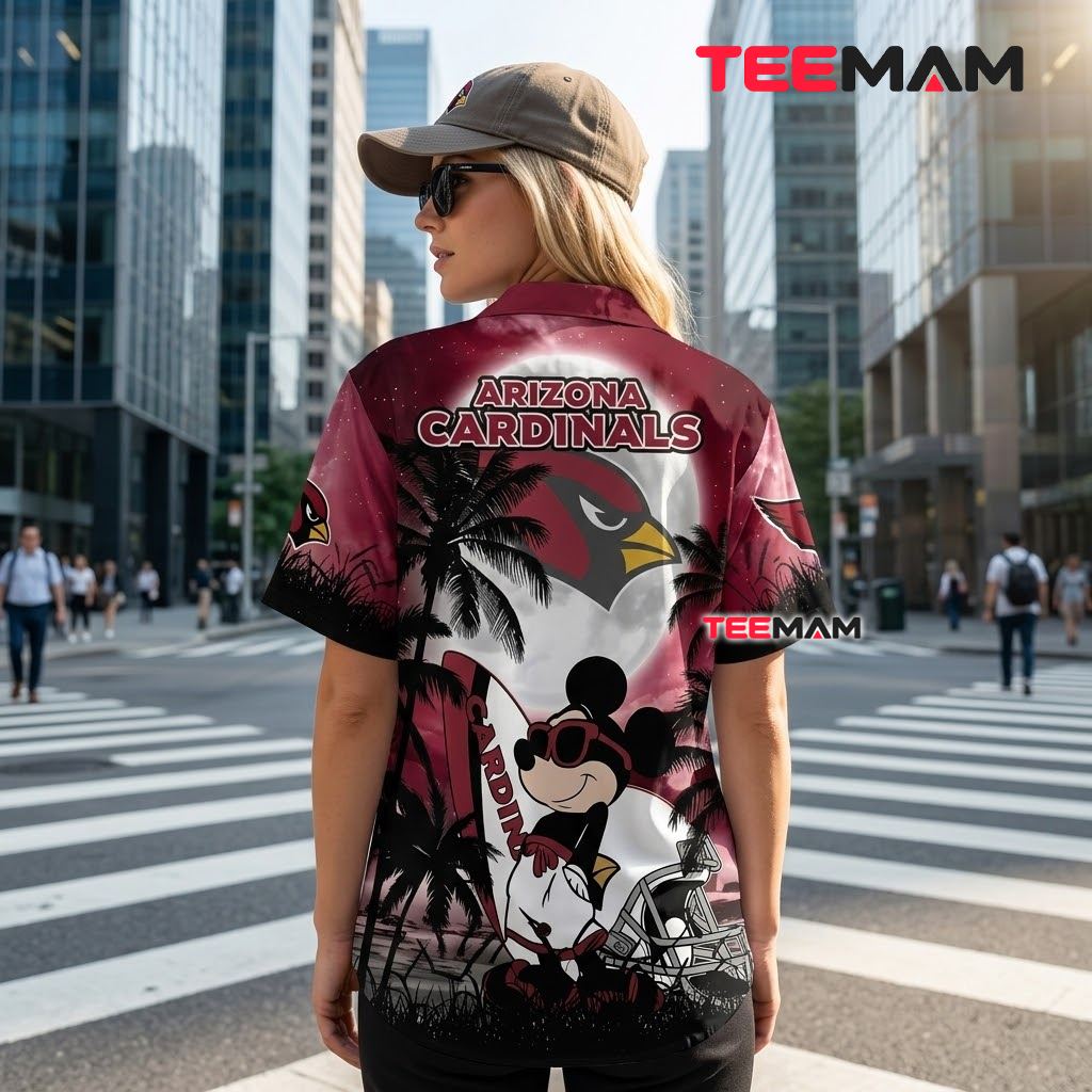 Arizona Cardinals Hawaiian Shirt Mickey Mouse Surfing Version 3 Arizona Cardinals Hawaiian Shirt Mickey Mouse Surfing Version 3