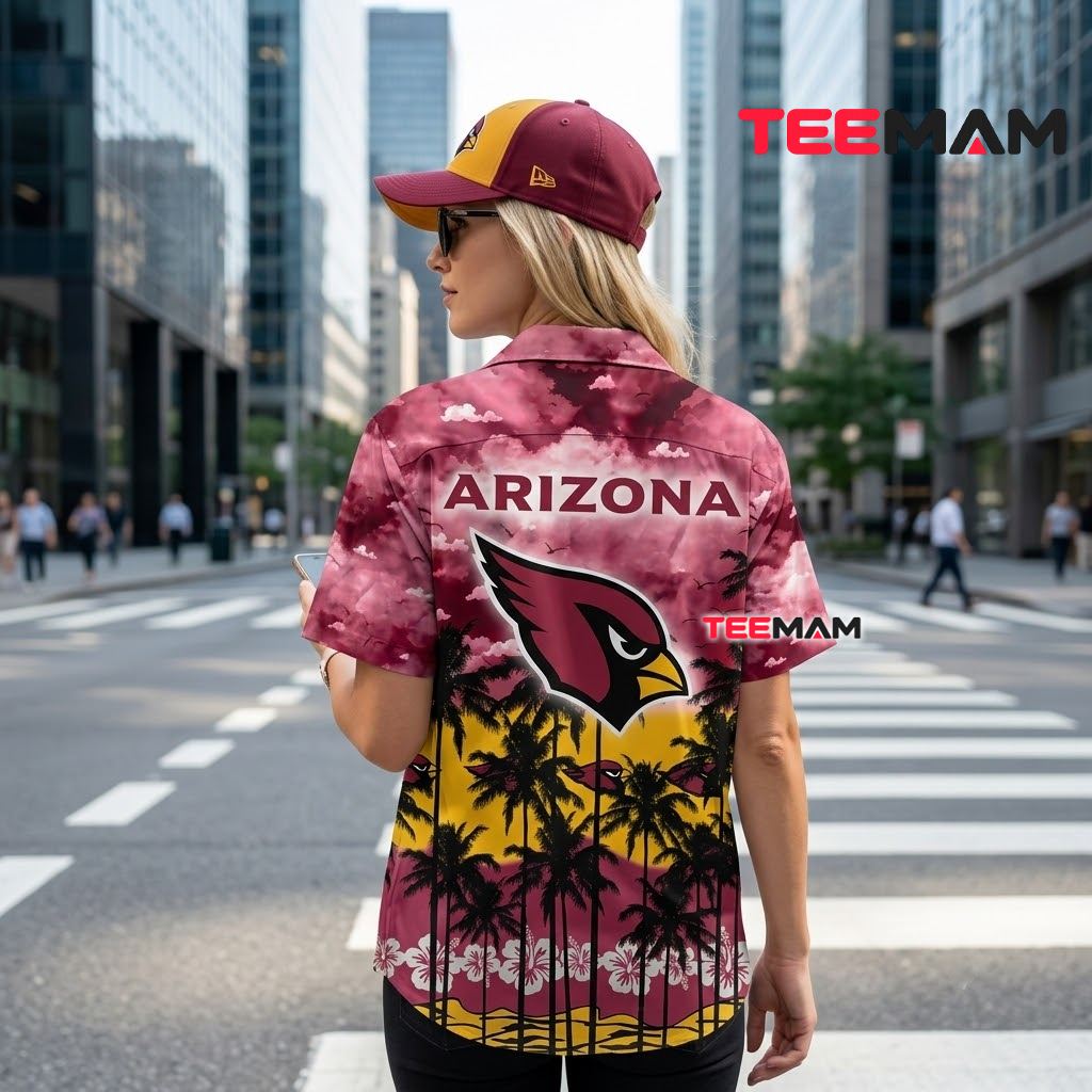 Arizona Cardinals Hawaiian Shirt Palm Sunset Beach Version 3 Arizona Cardinals Hawaiian Shirt Palm Sunset Beach Version 3