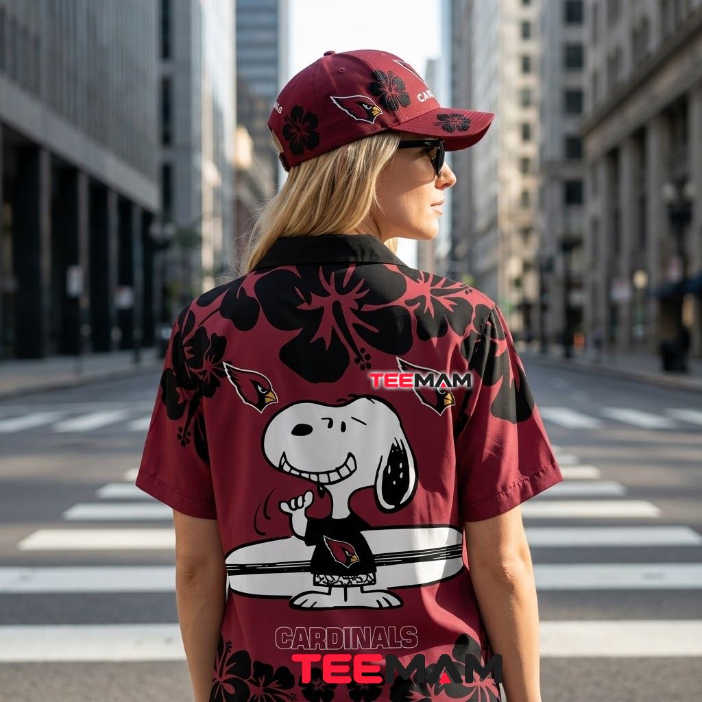 Arizona Cardinals Hawaiian Shirt Snoopy Surfing Version 3 Arizona Cardinals Hawaiian Shirt Snoopy Surfing Version 3