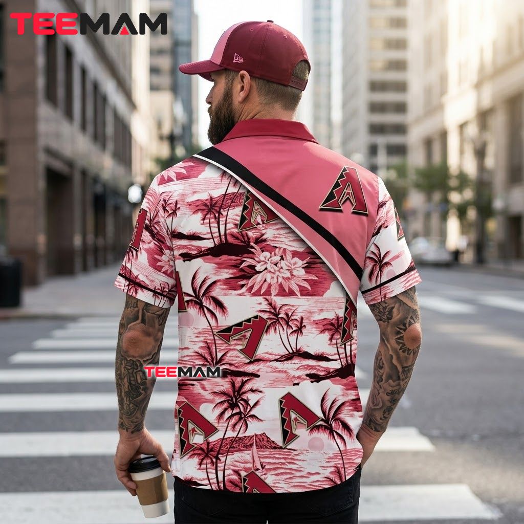 Arizona Diamondbacks Hawaiian Shirt Island Scenic Colorblock Pink Version 3 Arizona Diamondbacks Hawaiian Shirt Island Scenic Colorblock Pink Version 3