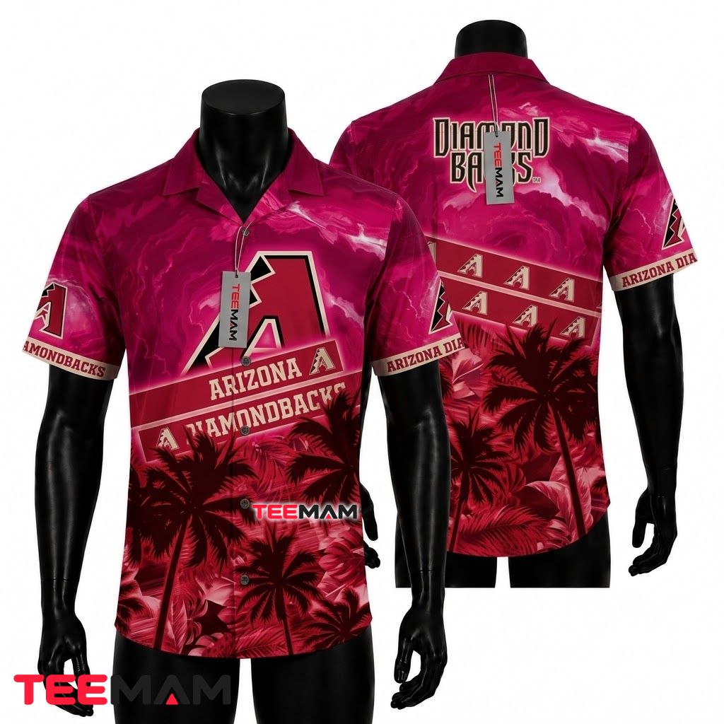 Arizona Diamondbacks Hawaiian Shirt Island Scenic Colorblock Pink Arizona Diamondbacks Hawaiian Shirt Island Scenic Colorblock Pink