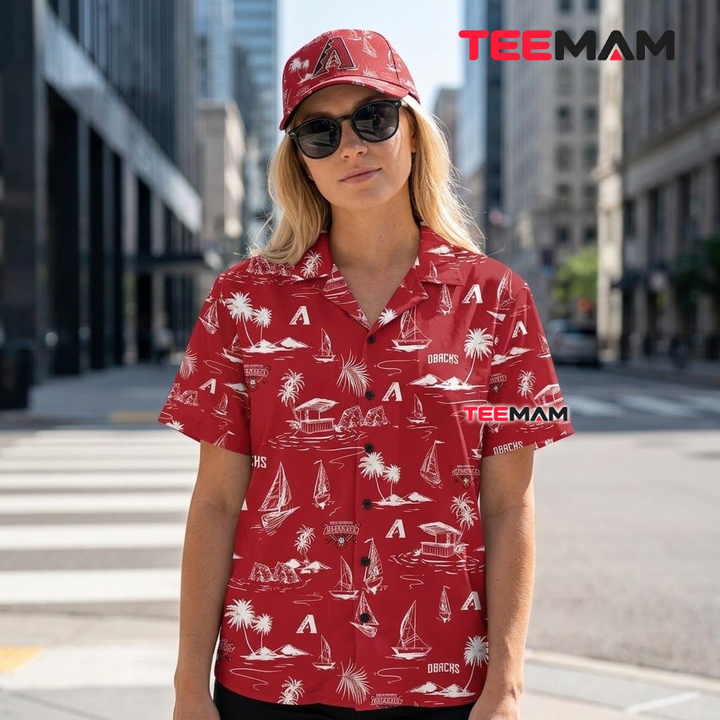 Arizona Diamondbacks Hawaiian Shirt Sailboat Island Red Back Arizona Diamondbacks Hawaiian Shirt Sailboat Island Red Back