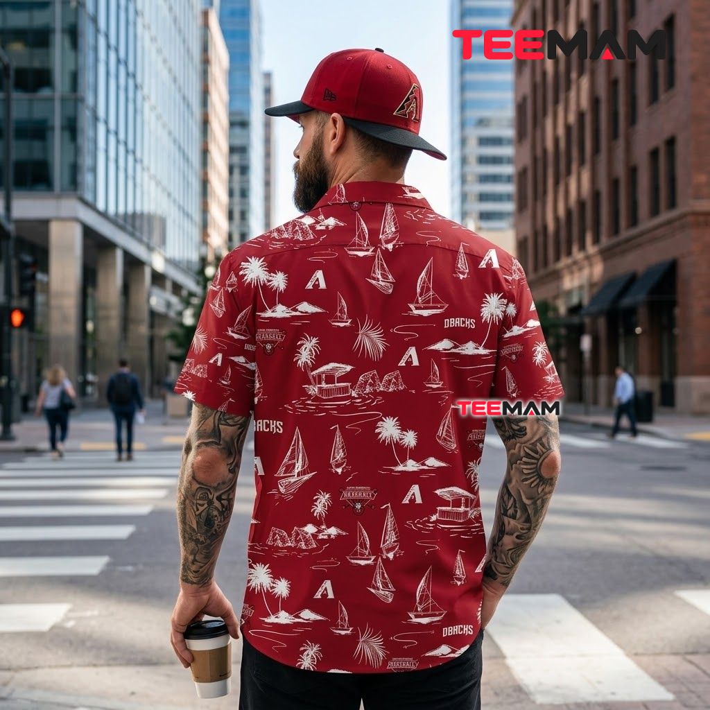 Arizona Diamondbacks Hawaiian Shirt Sailboat Island Red Version 3 Arizona Diamondbacks Hawaiian Shirt Sailboat Island Red Version 3