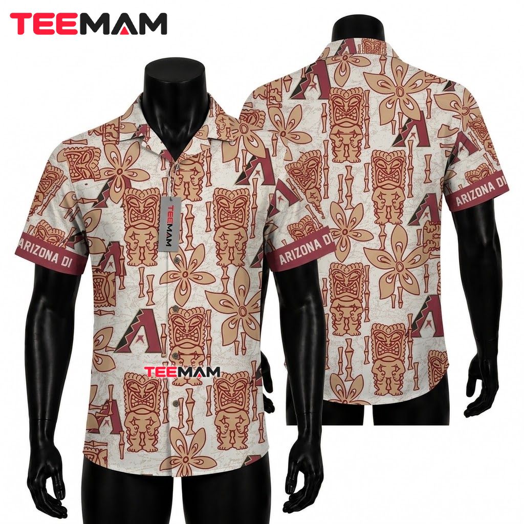 Arizona Diamondbacks Hawaiian Shirt Tiki Totem White Front