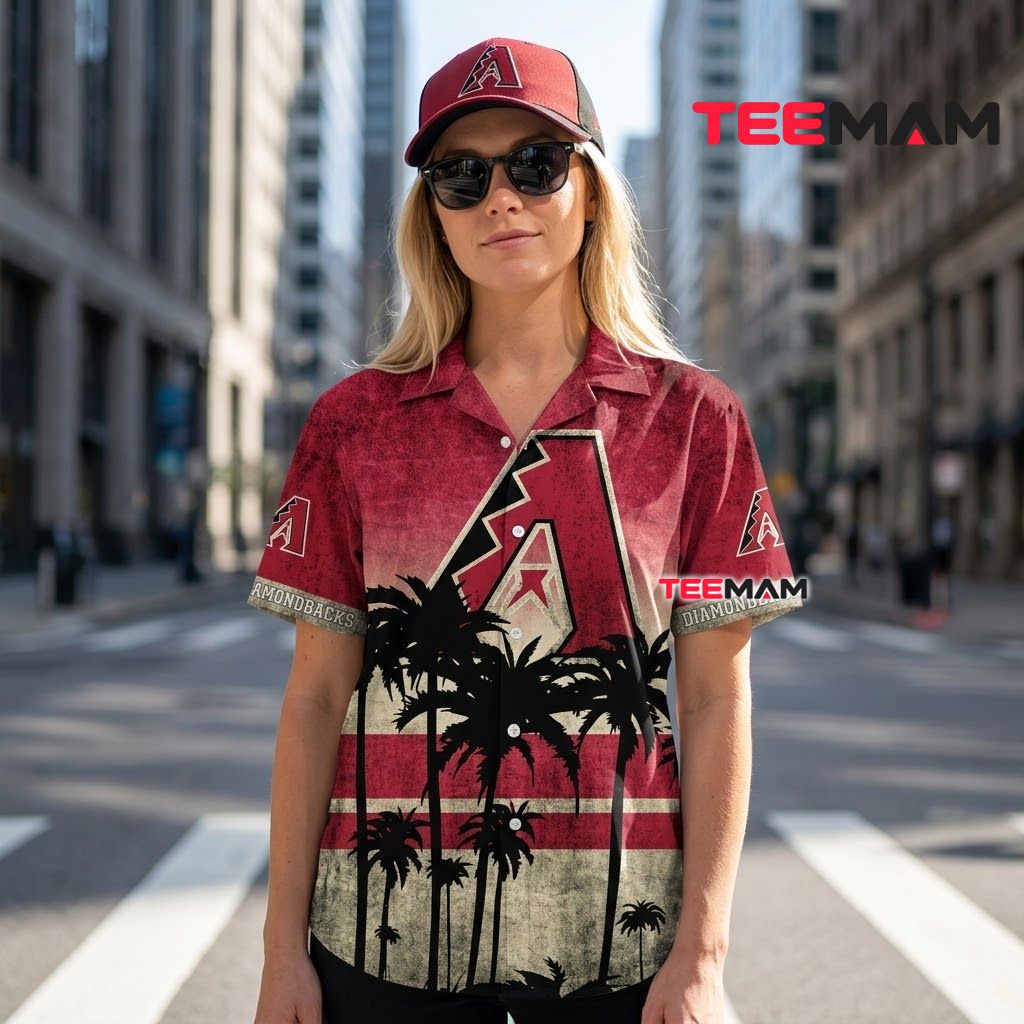 Arizona Diamondbacks Tropical Shirt Vintage Palm Tree Silhouette Back Arizona Diamondbacks Tropical Shirt Vintage Palm Tree Silhouette Back