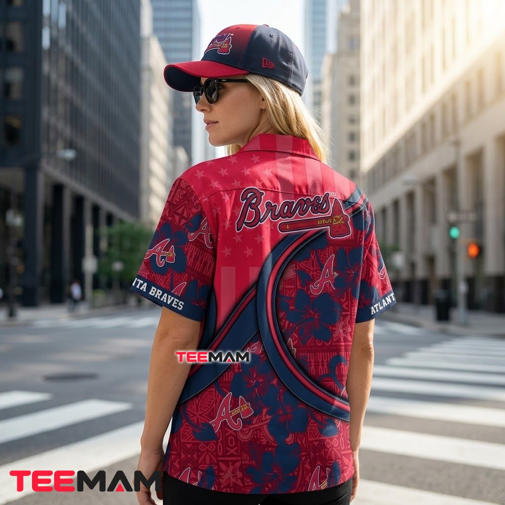 Atlanta Braves Hawaiian Shirt Patriotic Curve Version 3 Atlanta Braves Hawaiian Shirt Patriotic Curve Version 3