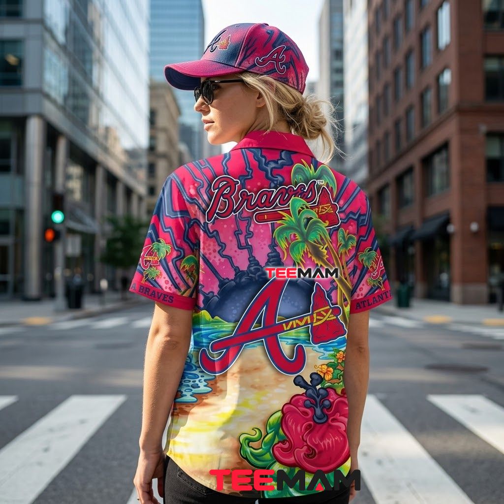 Atlanta Braves Hawaiian Shirt Psychedelic Sunset Version 3 Atlanta Braves Hawaiian Shirt Psychedelic Sunset Version 3