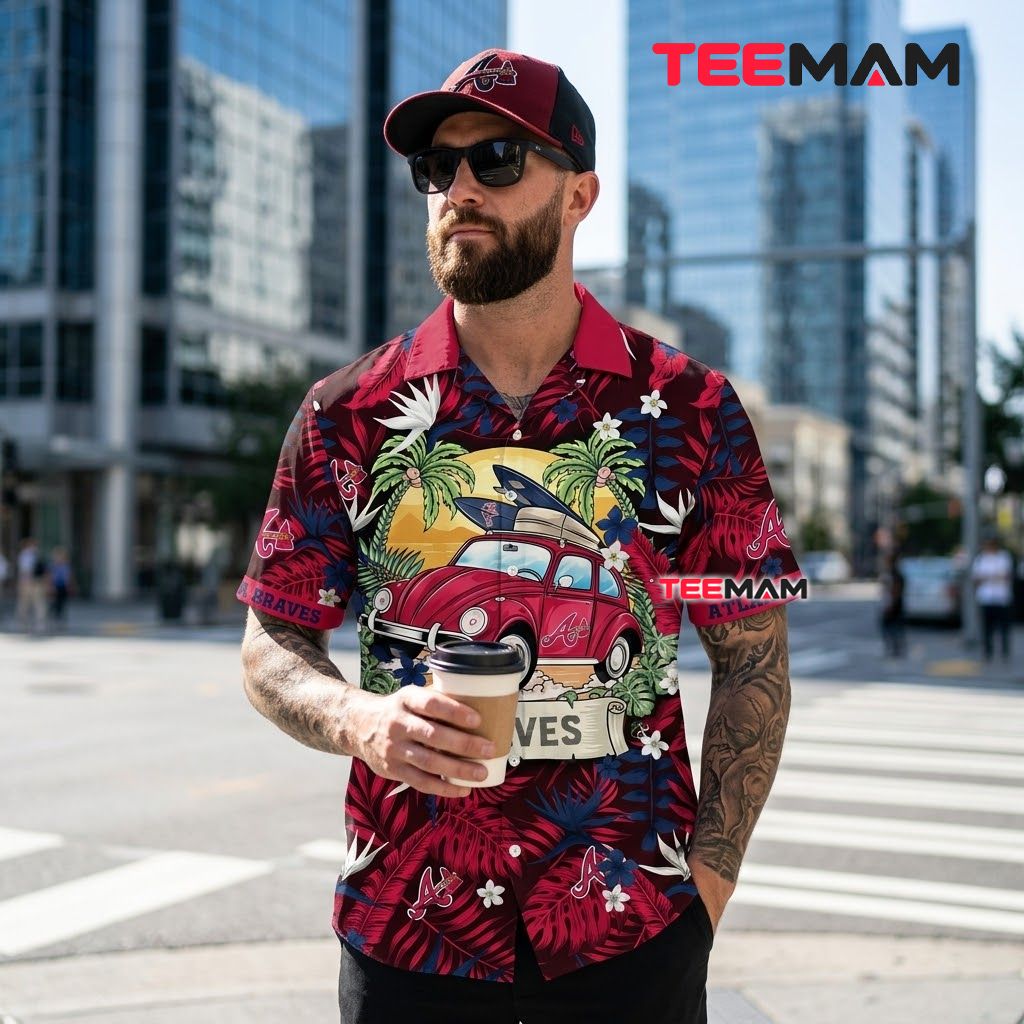 Atlanta Braves Hawaiian Shirt Surfing Car Back Atlanta Braves Hawaiian Shirt Surfing Car Back