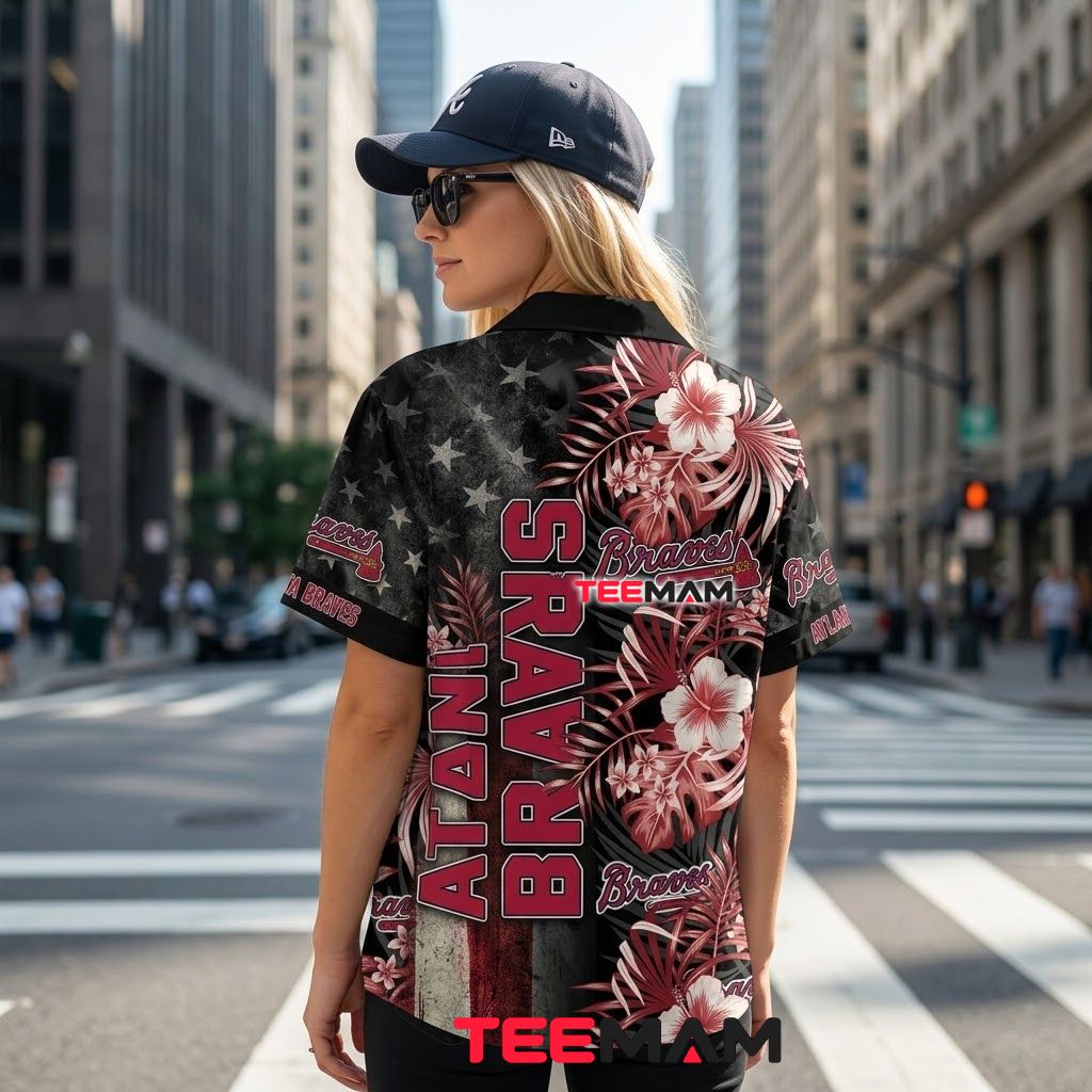 Atlanta Braves Tropical Shirt Dark Flag Version 3 Atlanta Braves Tropical Shirt Dark Flag Version 3