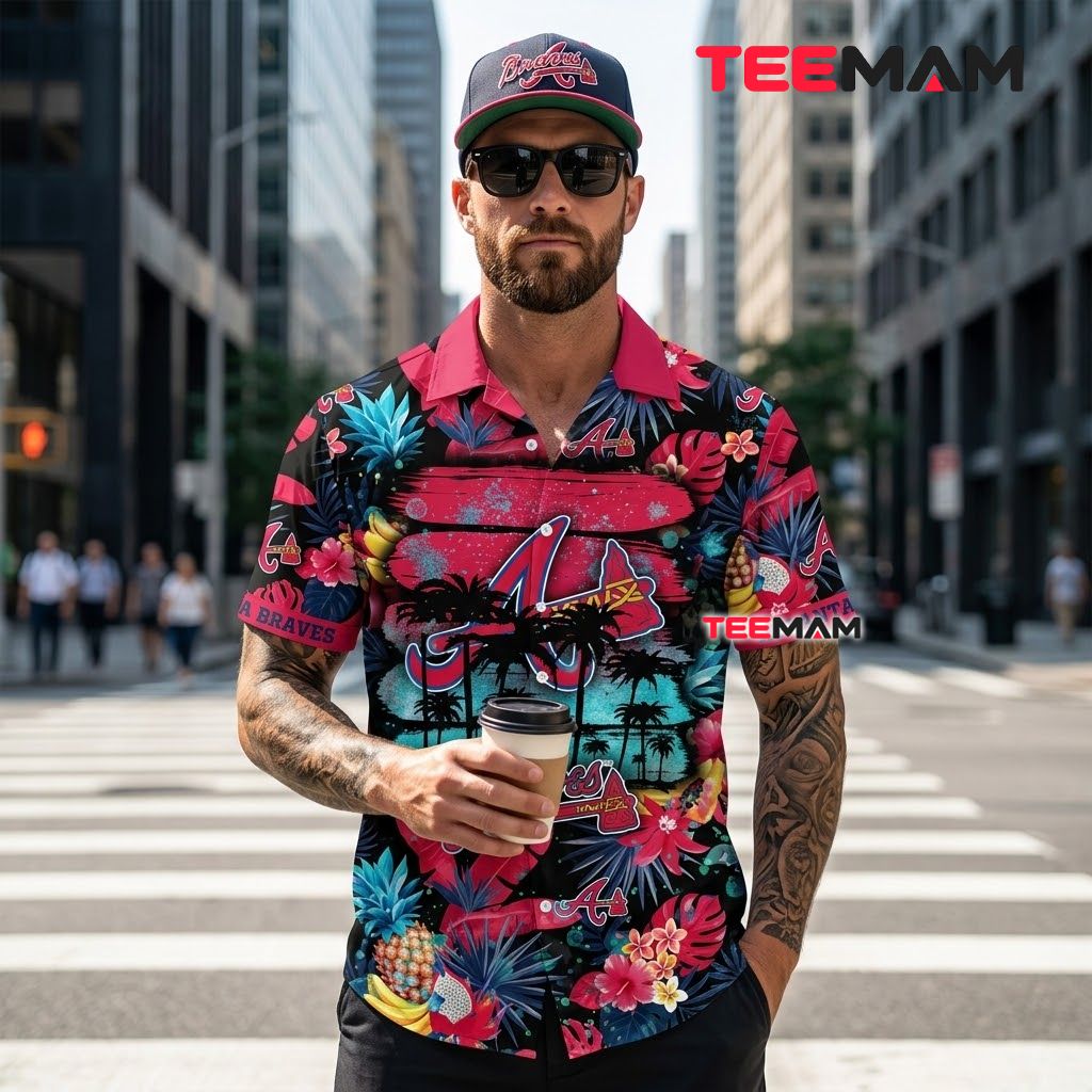 Atlanta Braves Tropical Shirt Tropical Fruit Back Atlanta Braves Tropical Shirt Tropical Fruit Back
