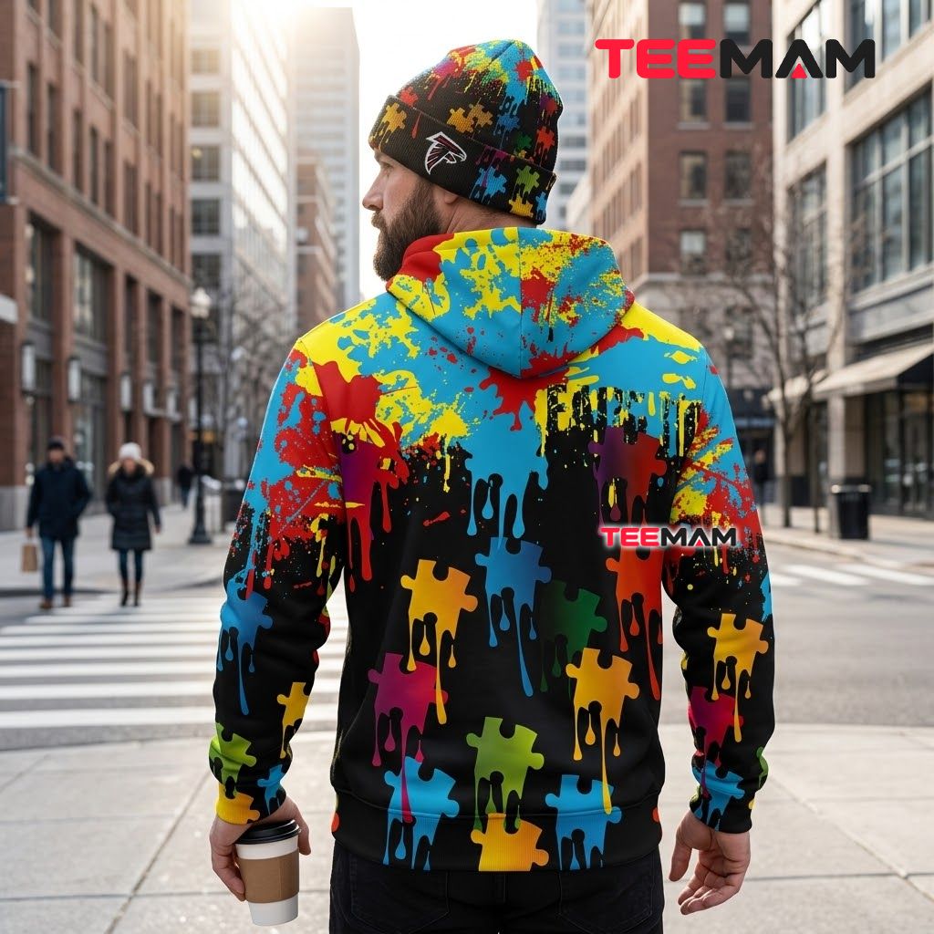 Atlanta Falcons 3D Hoodie Autism Awareness Puzzle Piece Drip Version 3 Atlanta Falcons 3D Hoodie Autism Awareness Puzzle Piece Drip Version 3
