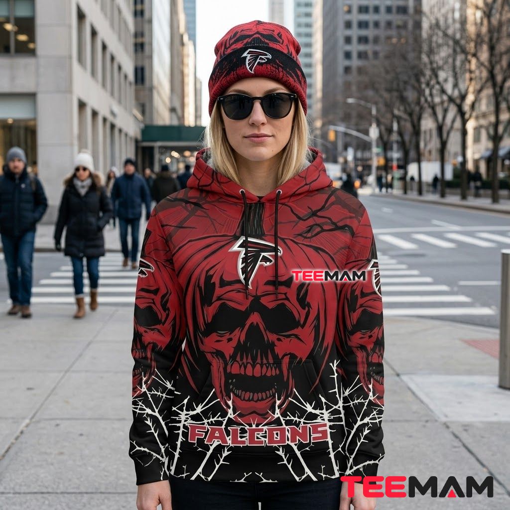 Atlanta Falcons 3D Hoodie Pumpkin Skull Spiderweb Halloween Back Atlanta Falcons 3D Hoodie Pumpkin Skull Spiderweb Halloween Back