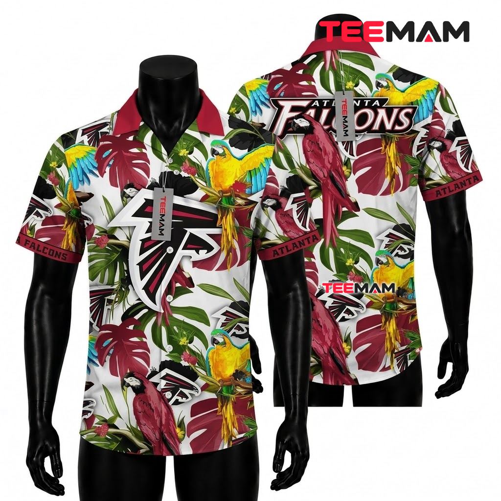 Atlanta Falcons Aloha Shirt Colorful Macaw Front