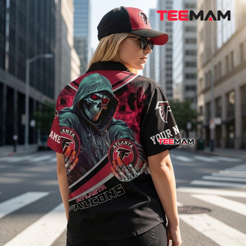 Atlanta Falcons Button Up Shirt Grim Reaper Custom Version 3 Atlanta Falcons Button Up Shirt Grim Reaper Custom Version 3