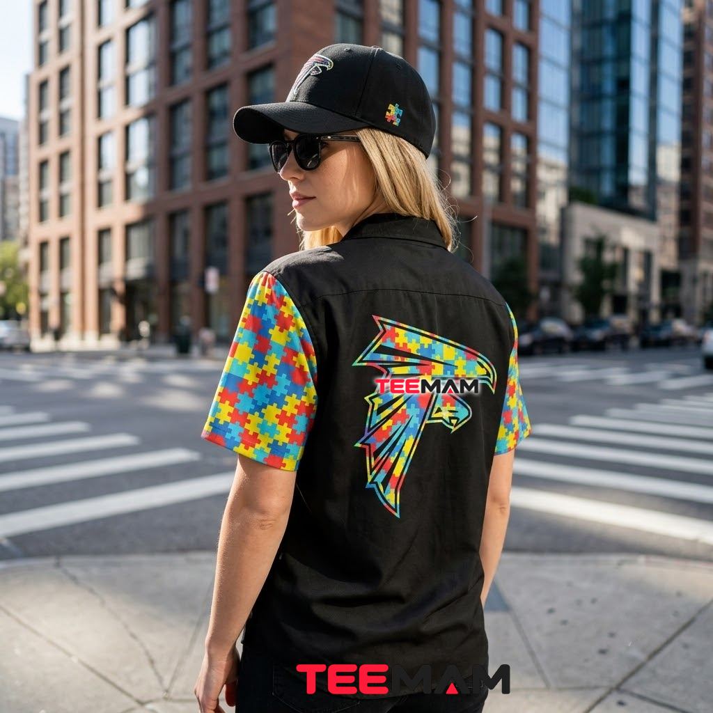 Atlanta Falcons Hawaiian Shirt Autism Awareness Version 3 Atlanta Falcons Hawaiian Shirt Autism Awareness Version 3