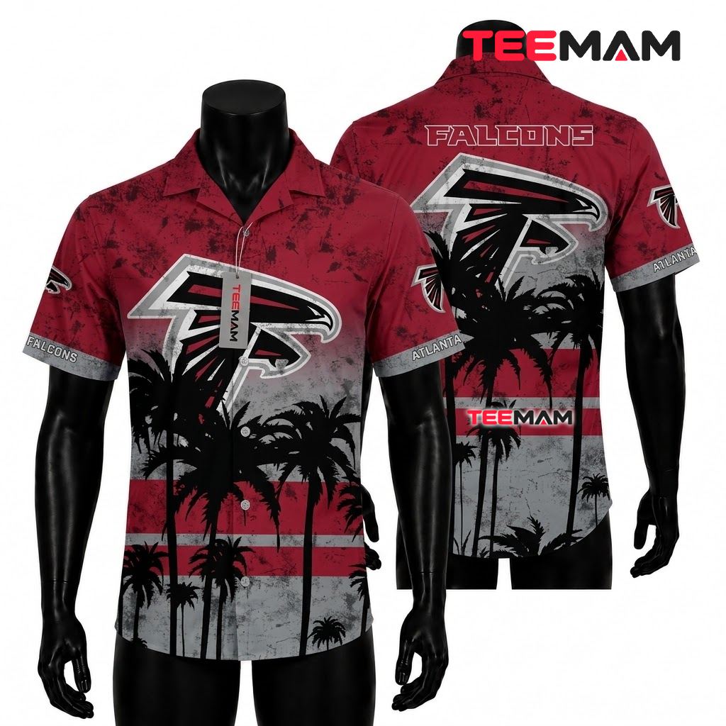 Atlanta Falcons Hawaiian Shirt Coconut Trees Beach Front