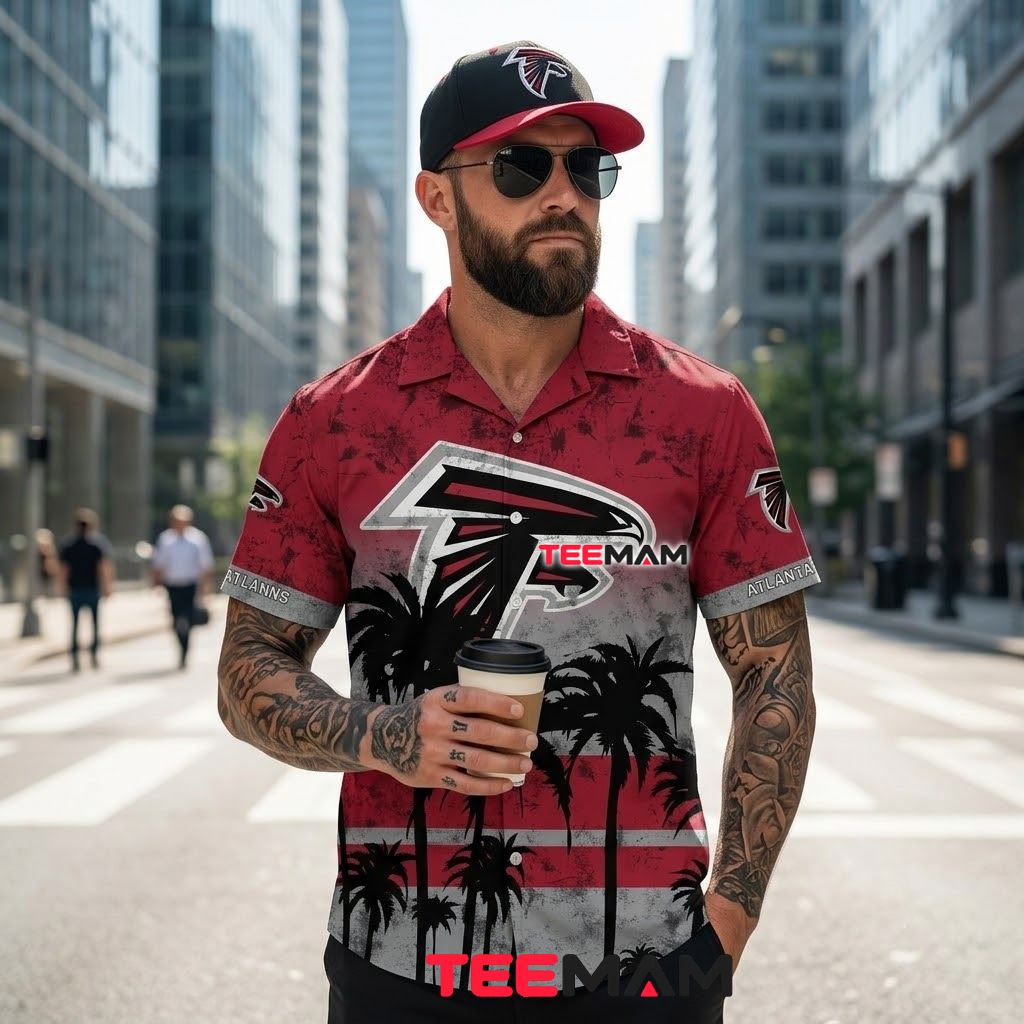 Atlanta Falcons Hawaiian Shirt Coconut Trees Beach Back Atlanta Falcons Hawaiian Shirt Coconut Trees Beach Back