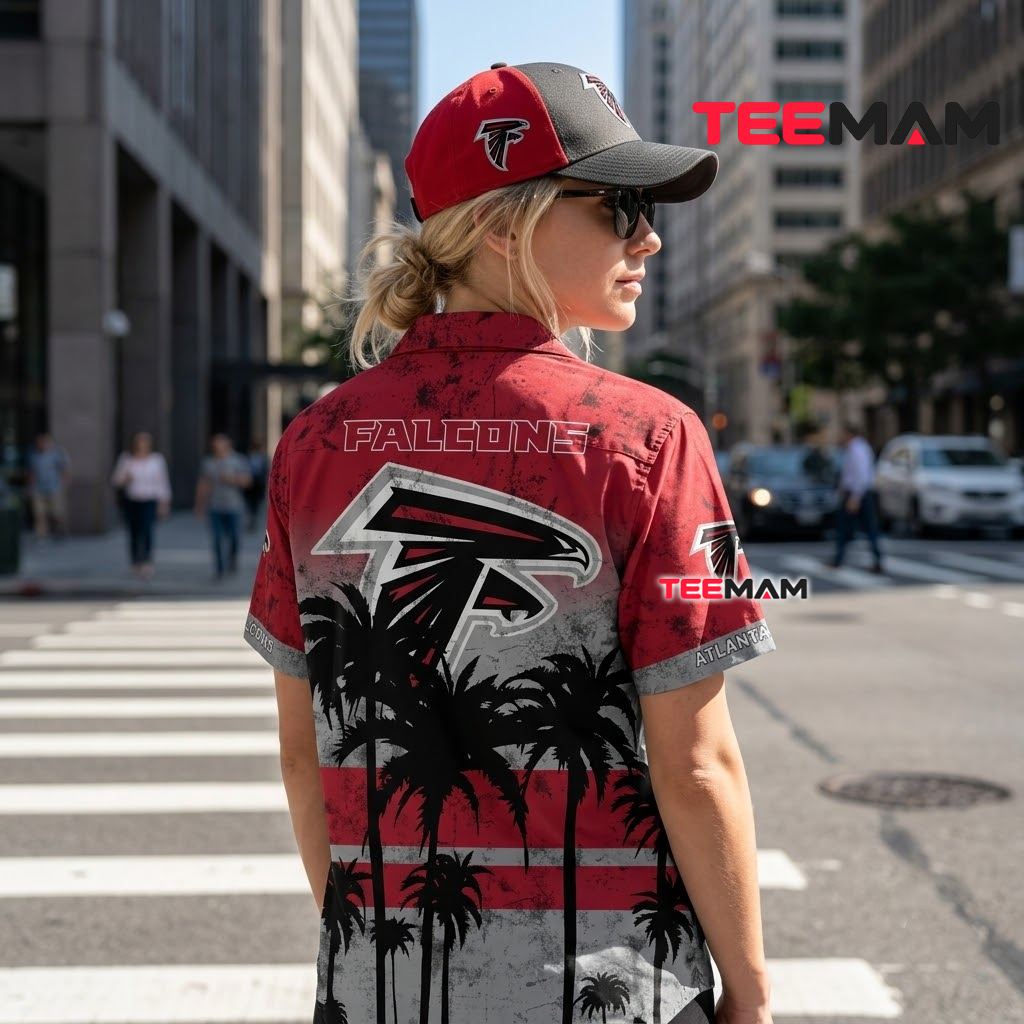 Atlanta Falcons Hawaiian Shirt Coconut Trees Beach Version 3 Atlanta Falcons Hawaiian Shirt Coconut Trees Beach Version 3