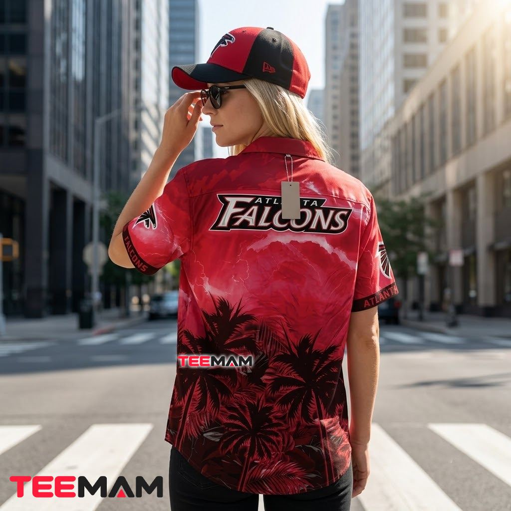 Atlanta Falcons Hawaiian Shirt Dark Silhouette Version 3 Atlanta Falcons Hawaiian Shirt Dark Silhouette Version 3