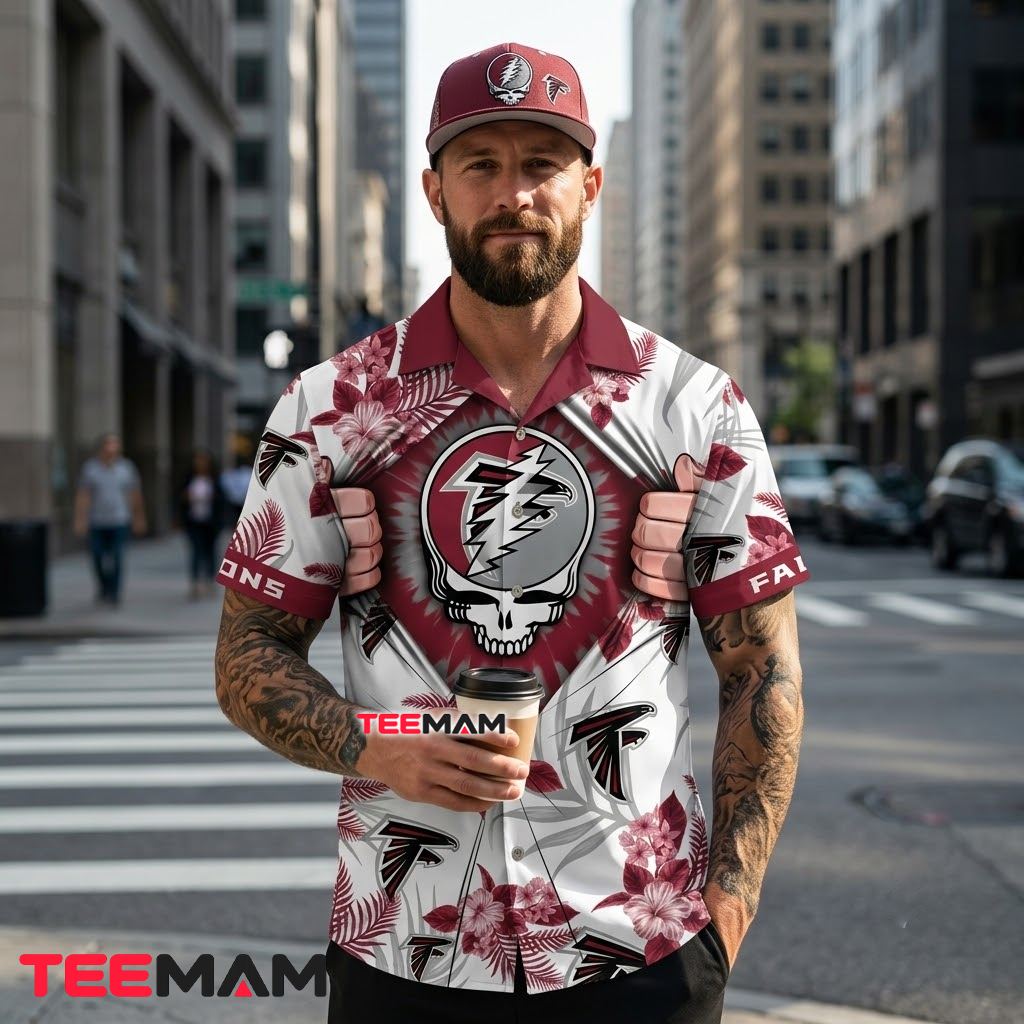 Atlanta Falcons Hawaiian Shirt Grateful Dead Custom Back Atlanta Falcons Hawaiian Shirt Grateful Dead Custom Back
