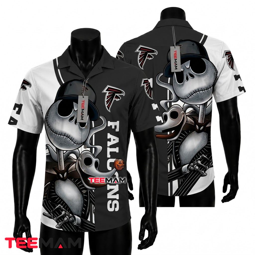 Atlanta Falcons Hawaiian Shirt Jack Skellington Front