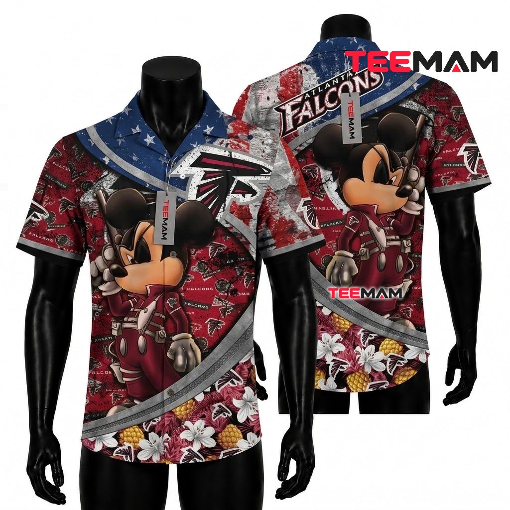 Atlanta Falcons Hawaiian Shirt Mickey Mouse Front