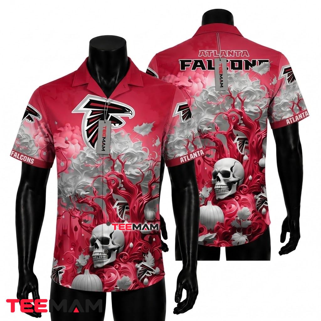 Atlanta Falcons Hawaiian Shirt Skull Halloween Front