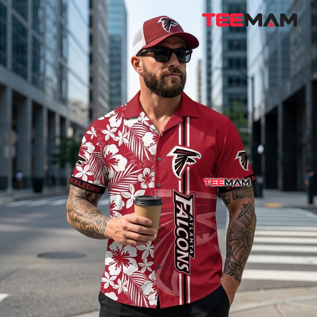 Atlanta Falcons Hawaiian Shirt White Hibiscus Back Atlanta Falcons Hawaiian Shirt White Hibiscus Back