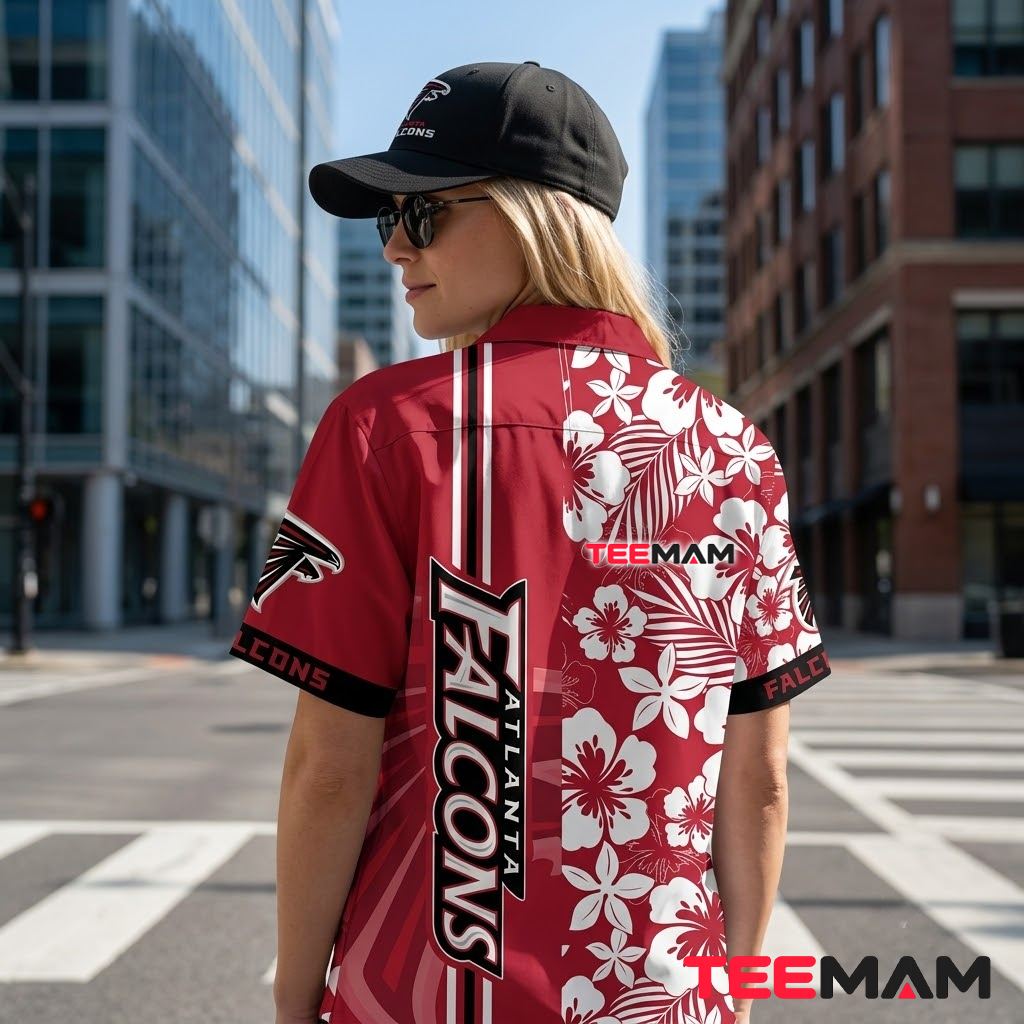 Atlanta Falcons Hawaiian Shirt White Hibiscus Version 3 Atlanta Falcons Hawaiian Shirt White Hibiscus Version 3