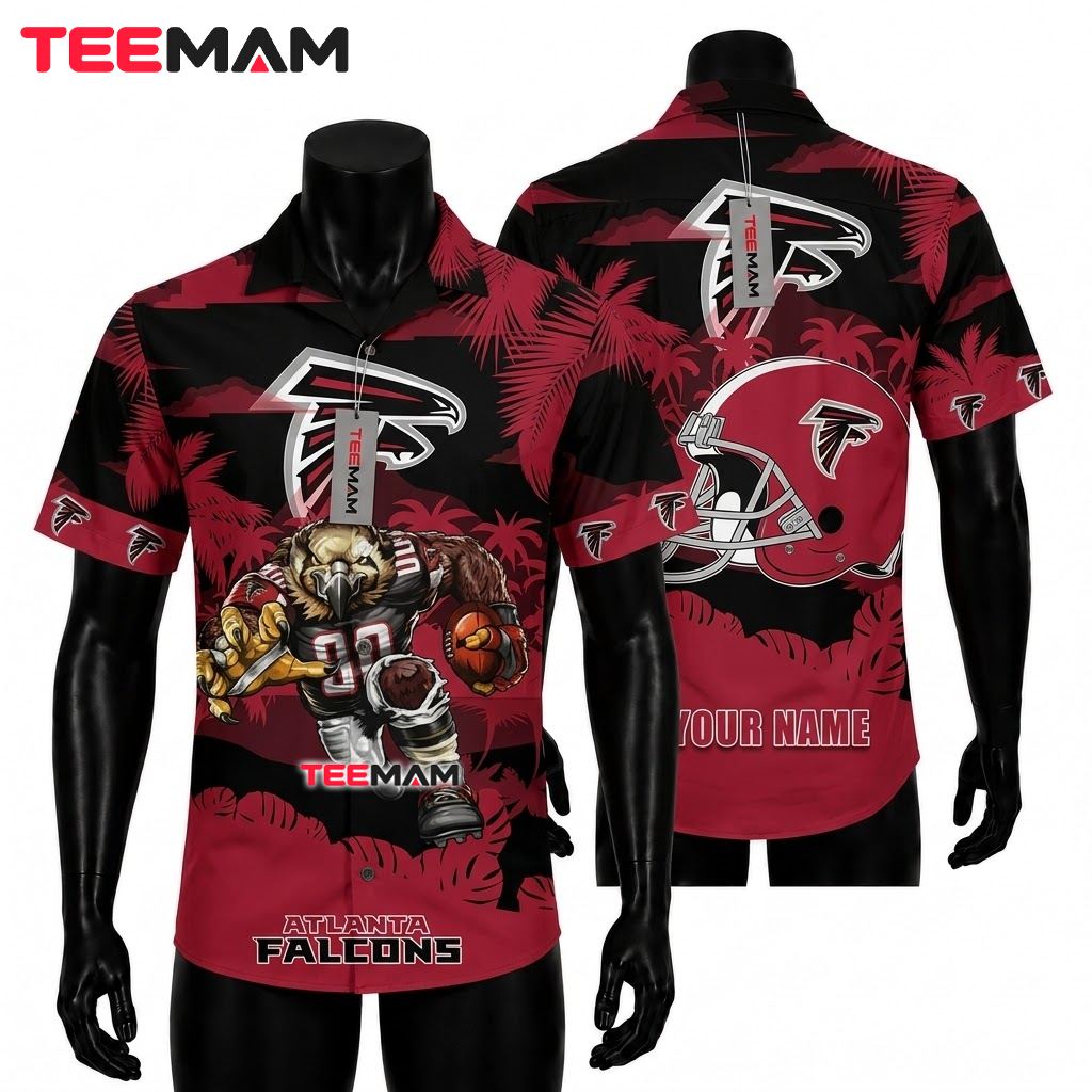 Atlanta Falcons Tropical Shirt Mascot Custom Front