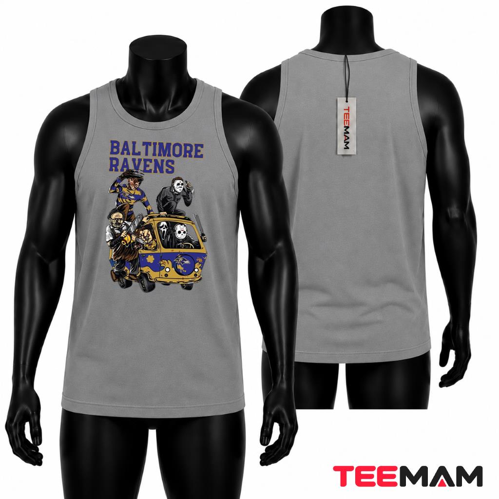 Baltimore Ravens Halloween Tank Top Horror Killers Van Baltimore Ravens Halloween Tank Top Horror Killers Van
